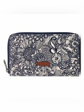 Sakroots Artist Circle Zip Around Wallet – Blue Floral